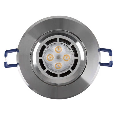 Faretto LED Incassato 200-240V AC 5W 16302-1 0 Ø68 IP20 Alluminio Argento - Immagine 1 di 4