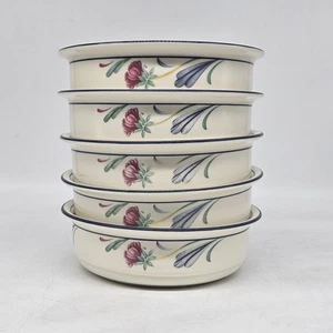 Lenox Chinastein Mohnblumen auf blauen Früchten Dessertschale Menge 5 USA Beschreibung lesen - Bild 1 von 11