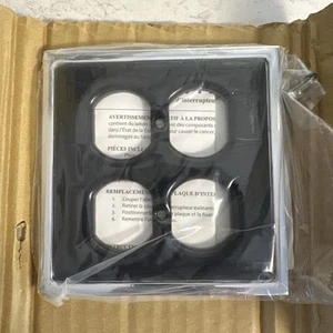 Rejuvenation Clark Double Duplex Switch Plate Black With Polished Chrome Trim - Picture 1 of 4
