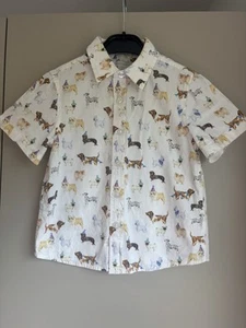 Monsoon Boys Shirt Size 5-6 Years Dogs Button Up - Picture 1 of 3