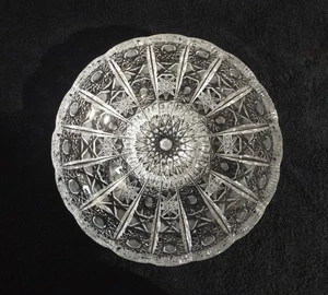 Große gewellte Kristallschale mit Brillantschliff - Bild 1 von 3