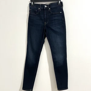 Jean ajustado Everlane The High Rise talla 24 tobillo denim lavado oscuro elástico preppy - Imagen 1 de 8