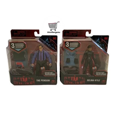 The Batman (2022) 4-Inch Lot Of 2 Action Figures The Penguin Selina Kyle New - Image 1 of 4