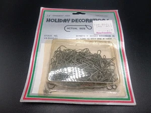 Vtg Christmas Tree Ornament Hangers Hooks Original Package - 100 Pieces - 1 3/8 - Picture 1 of 3