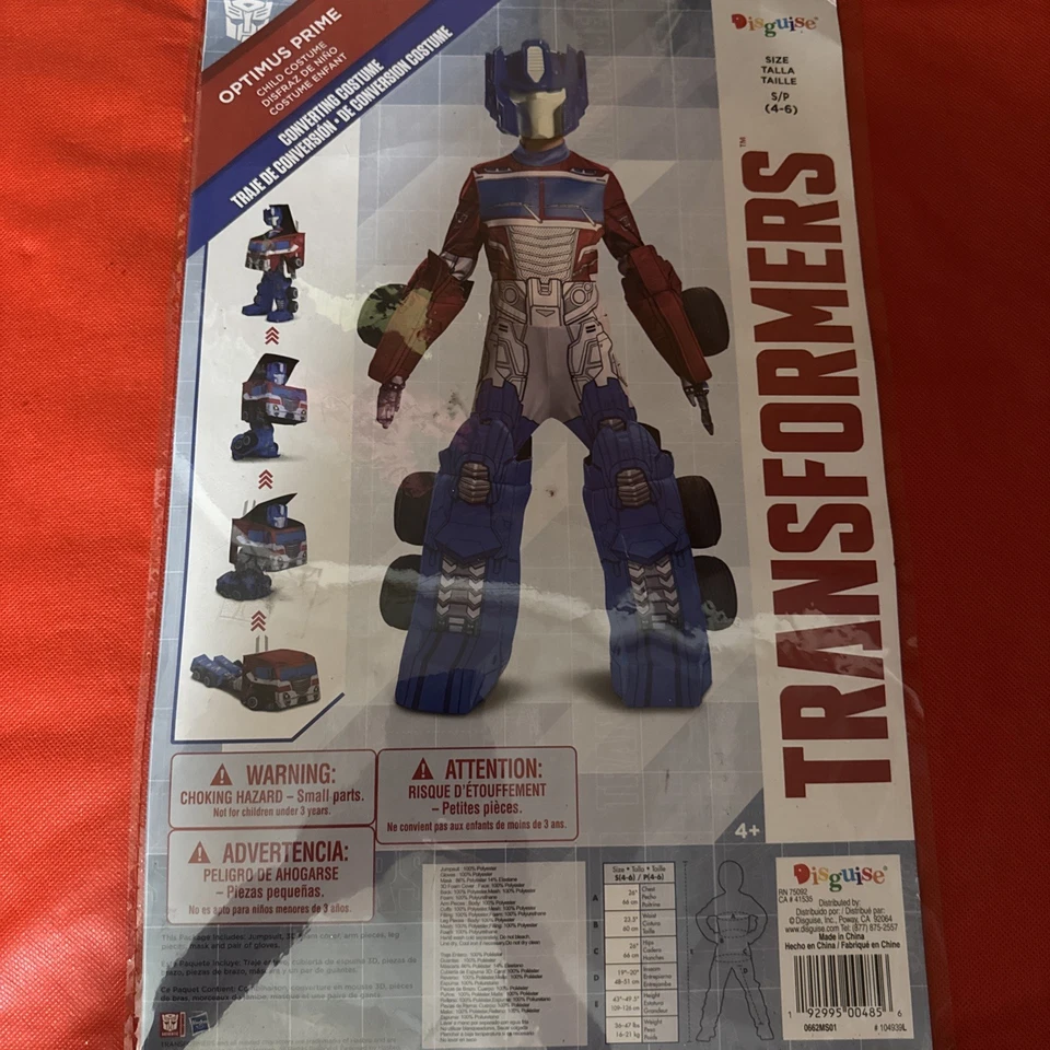 Optimus Prime Converting Transformers New in Box NIB Halloween Child Costume - Image 1 of 4