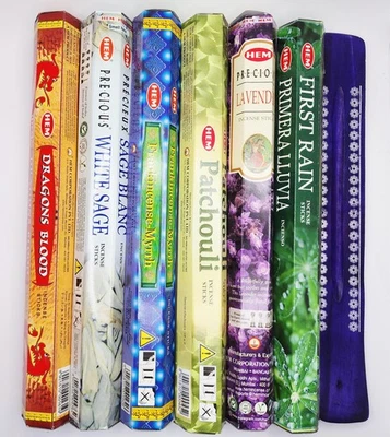 Paquete de regalo de incienso popular HEM 120 palos, seis paquetes de incienso y un quemador Foto 1 de 4