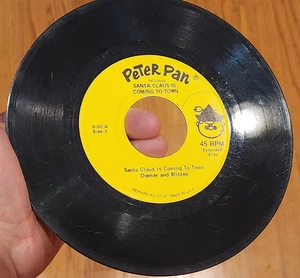 NO SKIP ~ VINYL 45RPM SINGLE PLATTE ~ SANTA CLAUSE IS COMING TO TOWN ~ PETER PAN X-50 - Bild 1 von 4