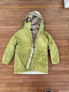 Land's End Jacket Womens Large 14-16 Limon Sherpa Lined Coat Zip Up Hooded  - Picture 1 of 6