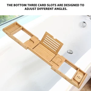 Waterproof Bath Tray With Towel Box Box Expandable Adjustable Angle Stable - Picture 1 of 12
