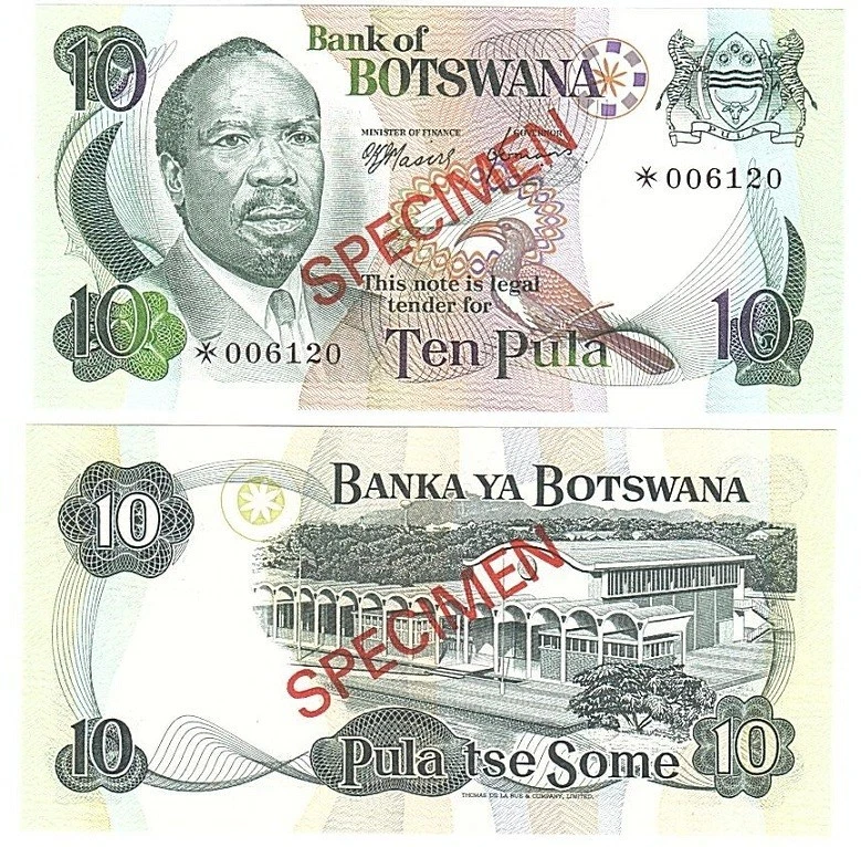 Botsuana - 10 Pula 1976 UNC P. 4as - ESPECIMEN - Cruz de Malta Lviv-Zp Foto 1 de 1