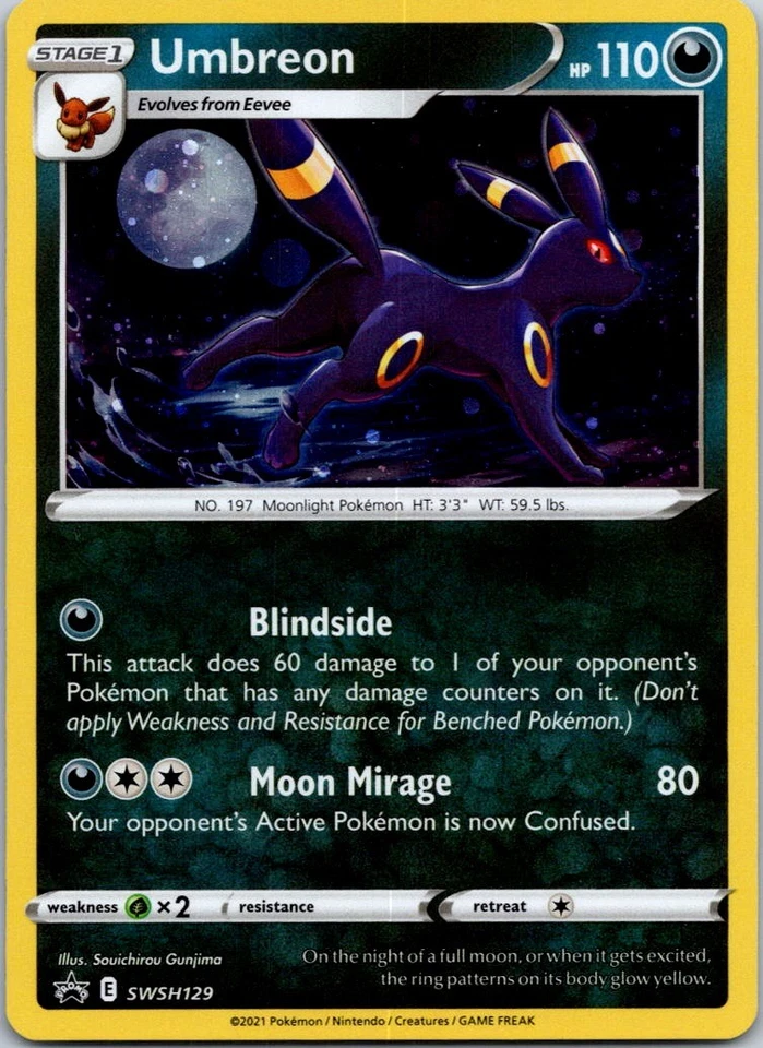 Black Star Promo Umbreon SWSH129 Promo SWSH: Sword & Shield Promo Cards - Image 1 of 2