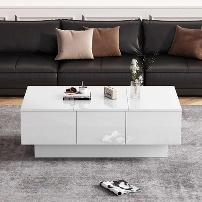 Coffee Table Wooden Centre Tea Tables with 2 Drawers Home Office for Living Room - Image 1 of 4