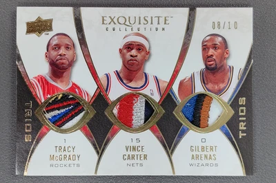 2008 Exquisite Tracy McGrady Vince Carter Gilbert Arenas Trios Triple Patch /10 - Image 1 of 4