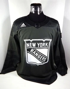 2021-22 Mens NY Rangers Adidas Army Green Veterans Edition Jersey Size 54 - Picture 1 of 7