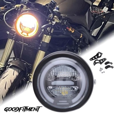 Motorcycle LED Headlight Hi/Lo DRL + Bracket For Honda Rebel 250 300 CMX250C - Image 1 of 4
