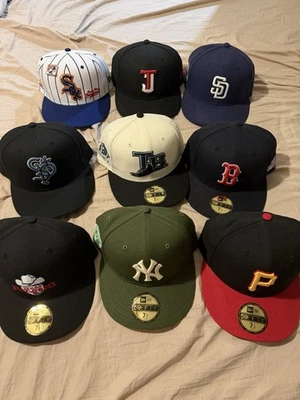 New Era Fitted Hat Lot 7 1/2 MyFitteds Hatclub Lids - Image 1 of 4
