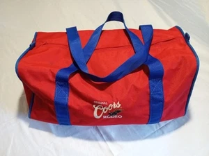 Rare Original Coors Beer Rodeo Duffle Bag Blue And Red - Picture 1 of 7