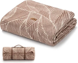 Coperta 100% Lana, 62" x 86", Calda, Spessa, Lavabile, Militare Grande, Beige - Foto 1 di 7