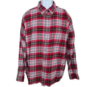 Camisa a Cuadros Lands End Para Hombres XL Algodón Con Botones Manga Larga Informal Trabajo al Aire Libre - Imagen 1 de 7
