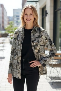 Westbound Damen Zip Shirt Übergangsjacke Gr. Large Rollärmel Druckknopftaschen - Bild 1 von 12