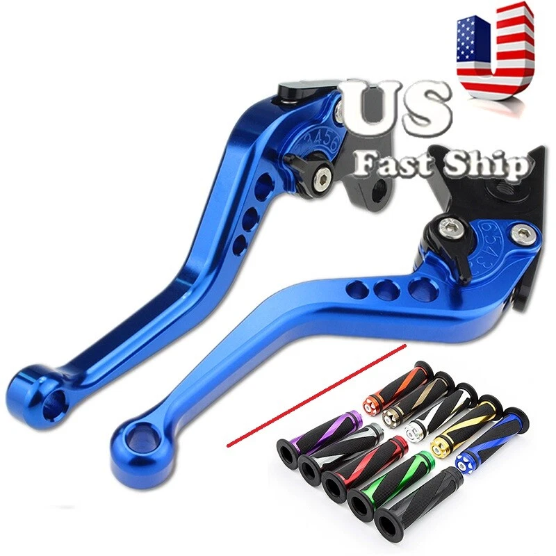 For Suzuki RF 600 R 1993-1996 CNC Short Brake Clutch Lever+Handleb Grips Blue - Image 1 of 4