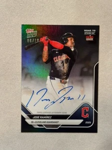 2025 Topps Now Jose Ramirez Road To Opening Day Black Foil Auto /10 #A-JR - Picture 1 of 2