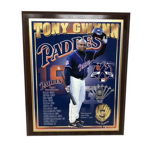 Tony Gywnn San Diego Padres Last At Bat Plaque 5 Gold Gloves 8 Batting Titles Cover