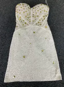 ARDEN B. WOMEN'S RHINESTONE SLEEVELESS BACK ZIPPER DRESS WHITE SIZE XS RN 78749 - Picture 1 of 9