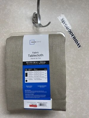 Tan Brown Cloth Fabric Tablecloth 60"W x 80"L Rectangle Brownstone Kitchen Table - Image 1 of 4