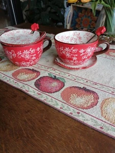 temp-tations geschirr floral lace rot Suppentassen /Bowls - Bild 1 von 2