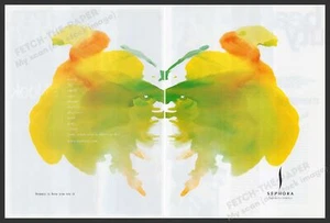 Anuncio publicitario impreso Sephora Fragrance década de 1990 (2 páginas) 1999 prueba de Rorschach - Imagen 1 de 1