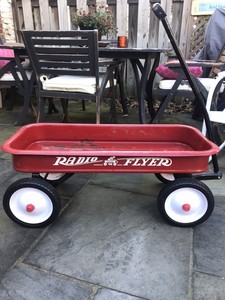 vintage blue radio flyer wagon