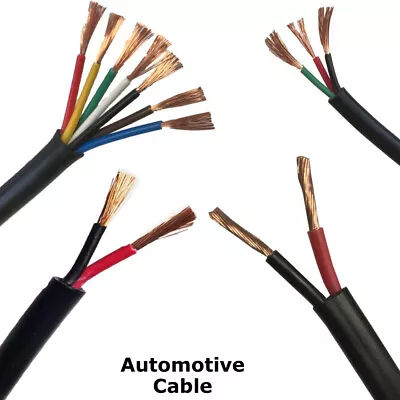 12v 24v Automotive 2/3/4/5 Core Thinwall Red/black Car Cable Wire Round/flat • 269.98£