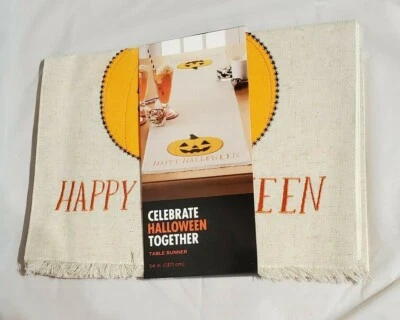 Kohl's Halloween Table Runner 54" X 13" Pumpkin Jack-O-Lantern NEW NIP Celebrate - Image 1 of 4