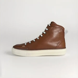 Sneakers alte Bally Hercules in pelle kaki da 700 dollari taglia US 12, EU 45 - Foto 1 di 5