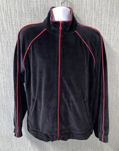 Vtg Roundtree And Yorke Mens Black/Red Velour Hip Hop Track Jacket Size M - Picture 1 of 6