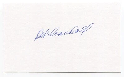 Del Crandall Signed 3x5 Index Card Autographed MLB Baseball Boston Braves - Image 1 of 2