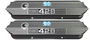 Cubiertas de válvula de alto Ford FE 428 pulgadas cúbicas - placa larga - aluminio fundido - negro - Imagen 1 de 5