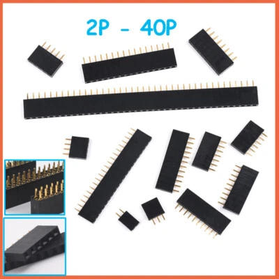 2.54mm Female PCB Single / Double Row 2P - 40P Straight Header Strip Connect - Image 1 of 4