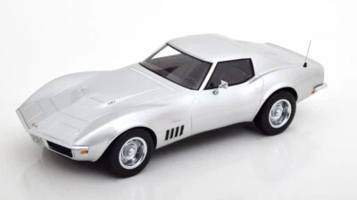 CHEVROLET CORVETTE C3 COUPE 1969 SILVER NOREV 189032 1:18 USA DIE CAST - Photo 1/3