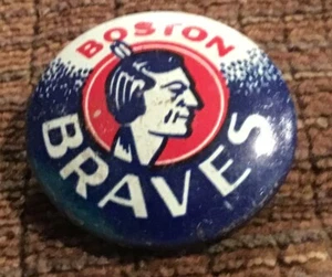 1940s BOSTON BRAVES PIN PINBACK VINTAGE RARE 1 INCH - Picture 1 of 2