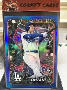 Aggiornamento Topps 2024 Shohei Ohtani ALBERO DELLE VACANZE BLU METALLIZZATO colore corrispondente #H1 - Foto 1 di 2