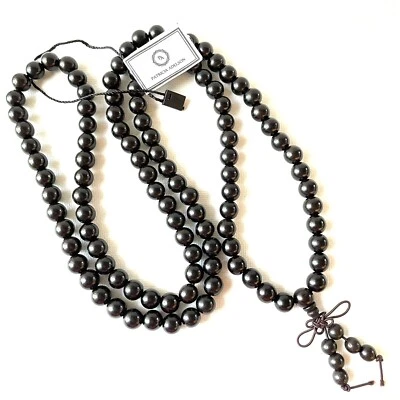 Men BRACELET or Necklace - Black Wood Beads, by Patricia Adelson - Image 1 of 4