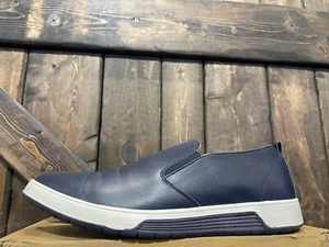 Business Formal Men Dress Shoes navy - Fancy Solid Leather size 46 Flat Ox #02n - Picture 1 of 5