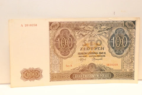 1941 Poland (German Occupation) 100 Zlotych Note XF/AU Cover