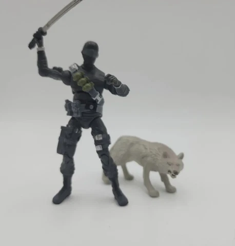 GI Joe Snake Eyes v29 Hall of Heroes Hasbro 2007 w/ Timber Wolf & Katana Sword Cover