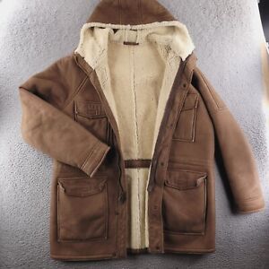 R Bryant Ltd. Coat Mens Medium Leather Wool Sherpa Winter Traditional Made USA