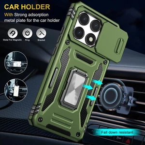 Magnetic Lens Protective Phone Case With Holder For Xiaomi Redmi Note 14S 14T 9C - Picture 1 of 69