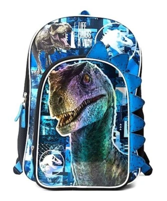 JURASSIC WORLD 17" Premium School Backpack w/ Optional Insulated Lunch Box NWT - Image 1 of 4