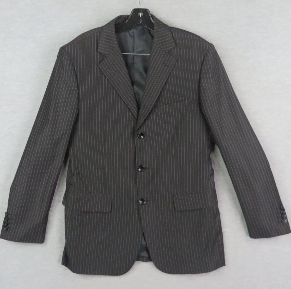Abrigo deportivo de lana a rayas negro Blazer 48 Giorgio Armani Le Collezioni para hombre Foto 1 de 4